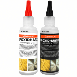 Everglue 5 minuten epoxy 1:1 epoxyhars 200g (A+B) doseerflessen